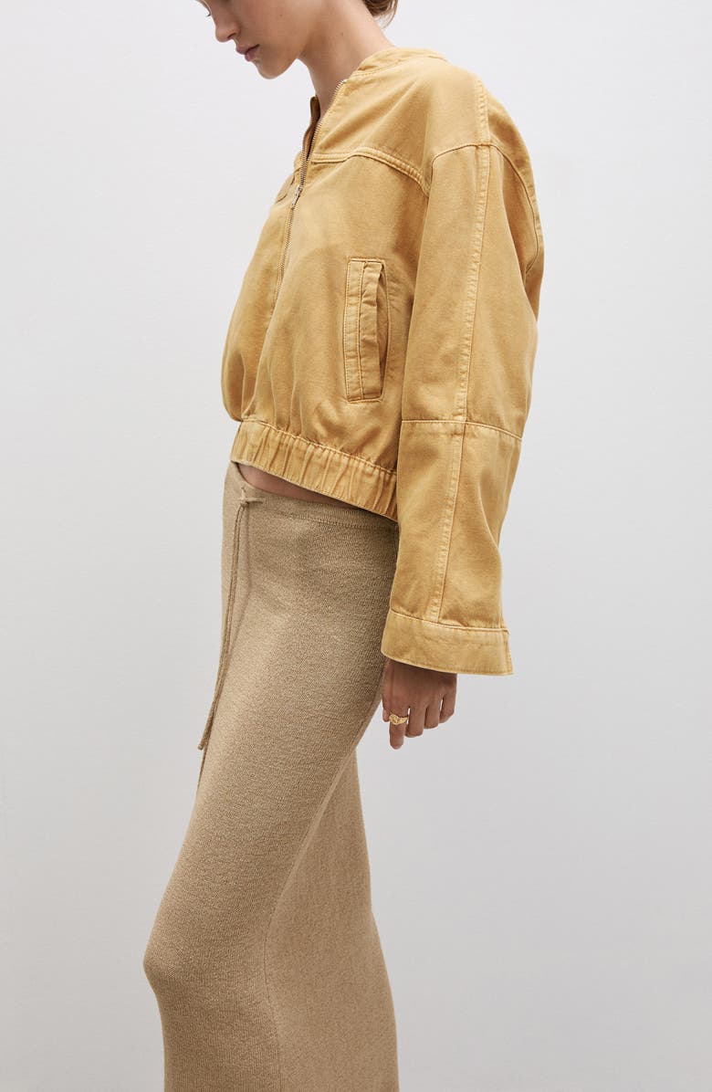 MANGO Denim Bomber Jacket, Alternate, color,