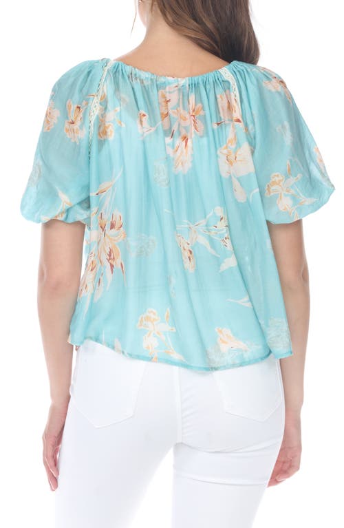 RAIN AND ROSE RAIN AND ROSE FLORAL PUFF SLEEVE TOP 