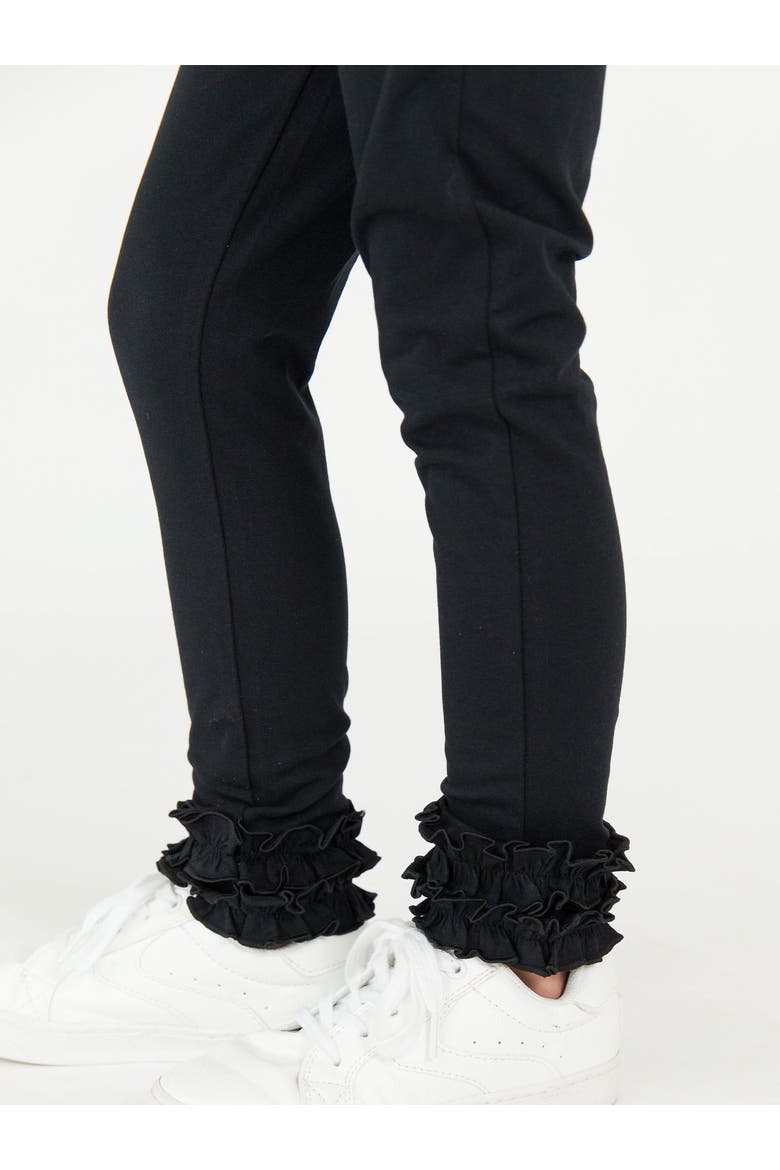 Girls Ruffle Leggings, Alternate, color, Black