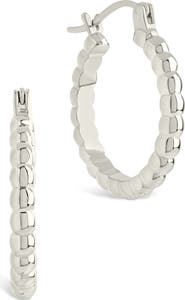 Sterling Forever Reggie Thin Bubble Hoop Earrings