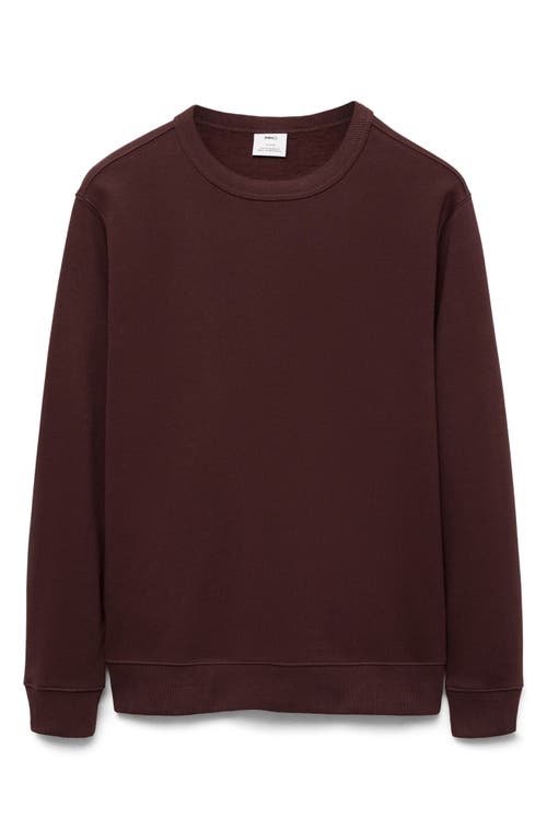 Mango Regular Fit Cotton Blend Sweatshirt In Burgundy