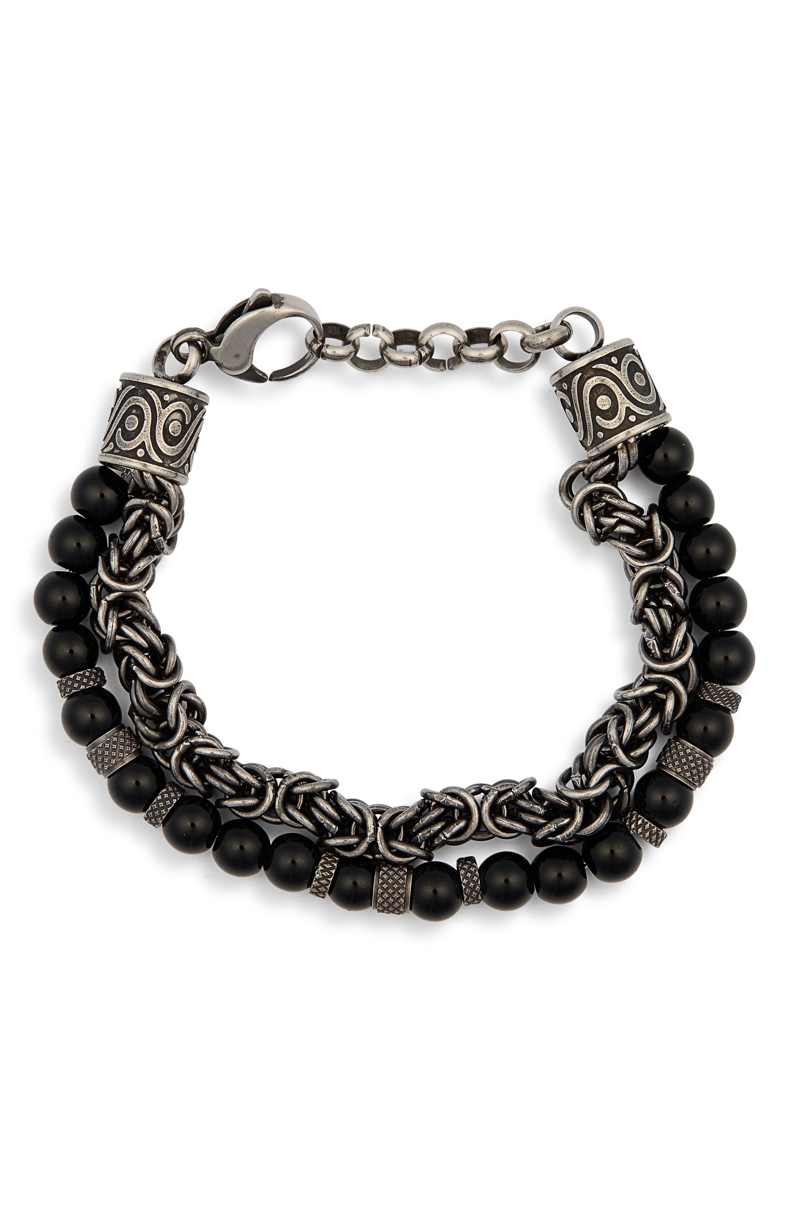 EYE CANDY LOS ANGELES Men's Kevin Double Stranded Beaded Bracelet