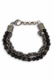 EYE CANDY LOS ANGELES Men's Kevin Double Stranded Beaded Bracelet