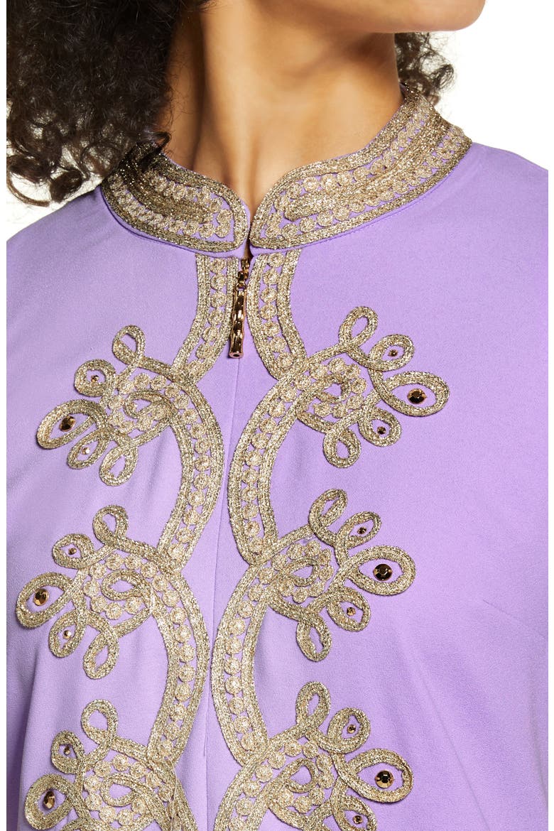 Brocade Detail Maxi Dress, Alternate, color, PURPLE IRIS