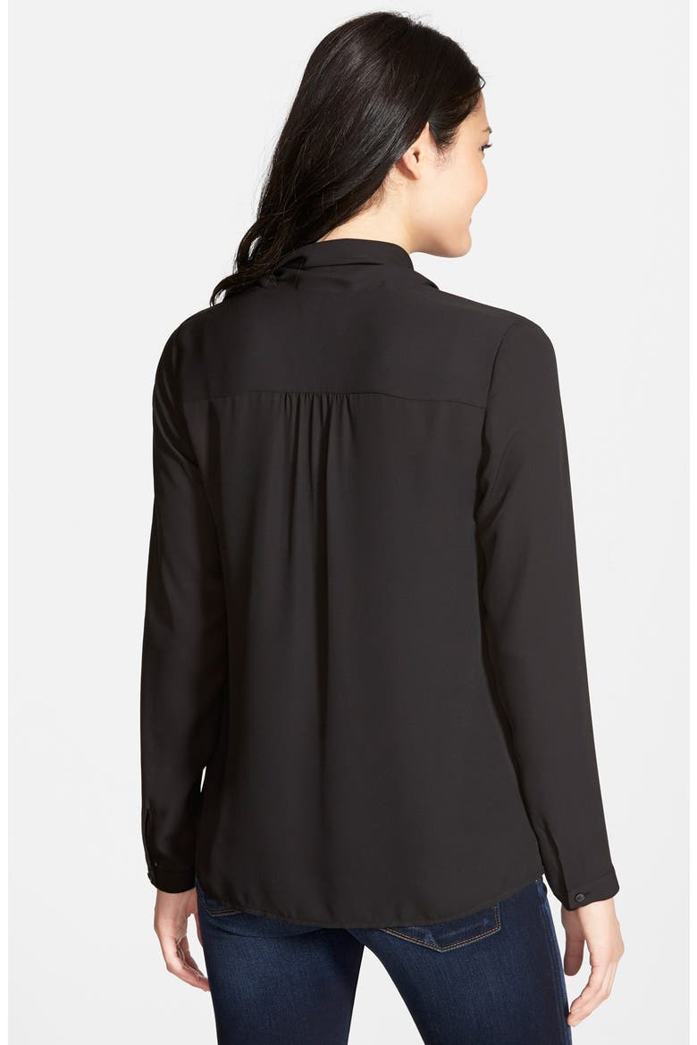 Scarf Tie Blouse, Alternate, color, BLACK