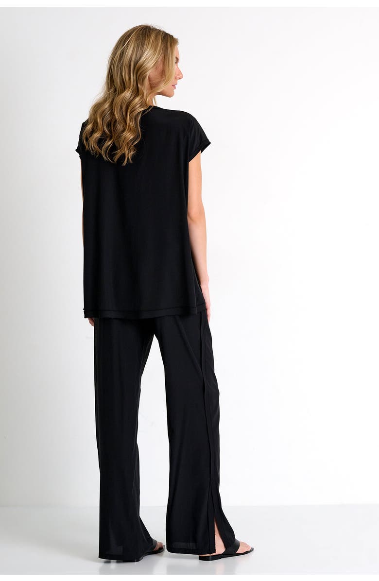 SHAN Straight-Leg Silk Pants, Alternate, color, Black