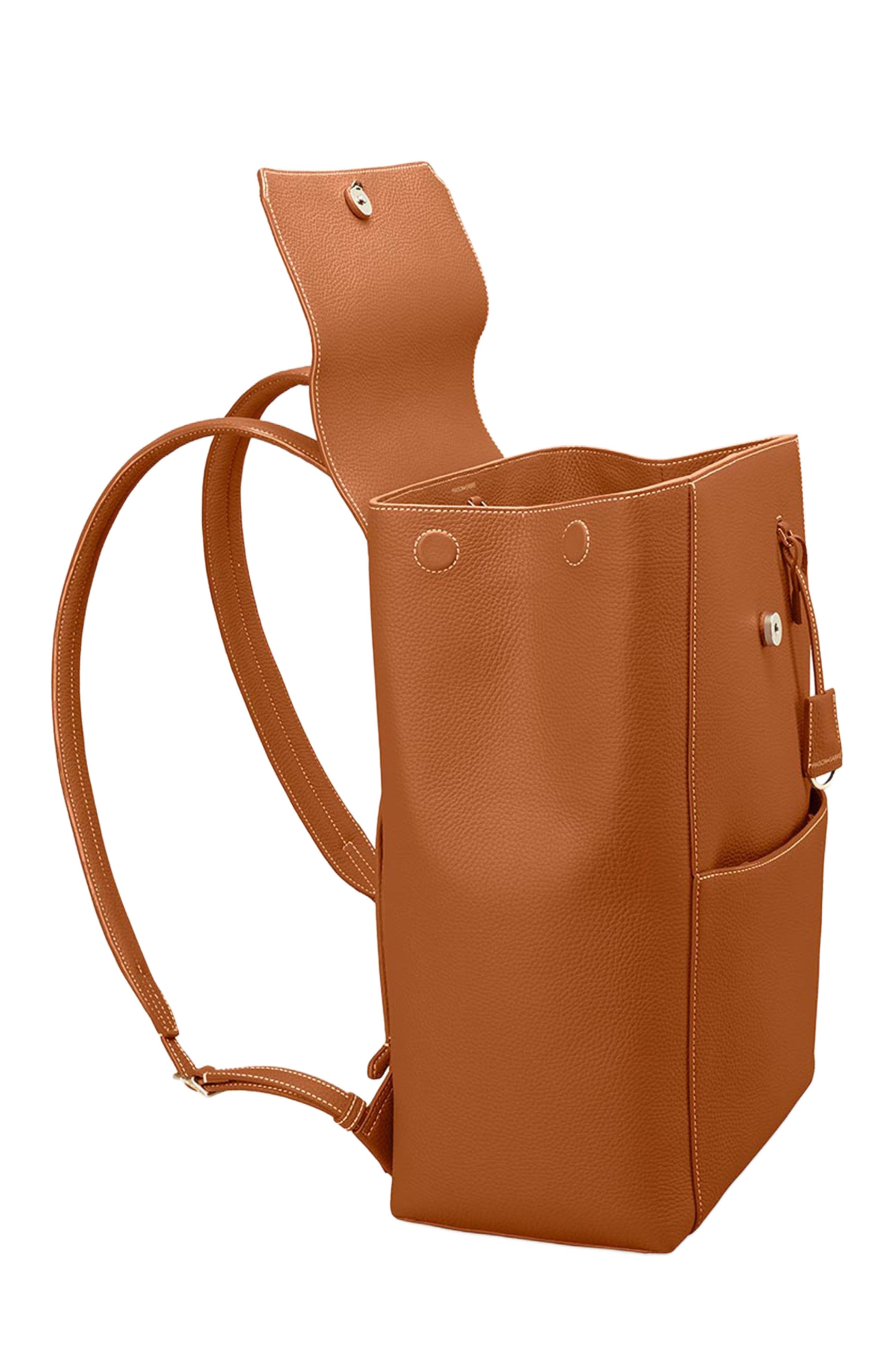 Large Leather Soft Backpack, Alternate, color, Pecan Brown