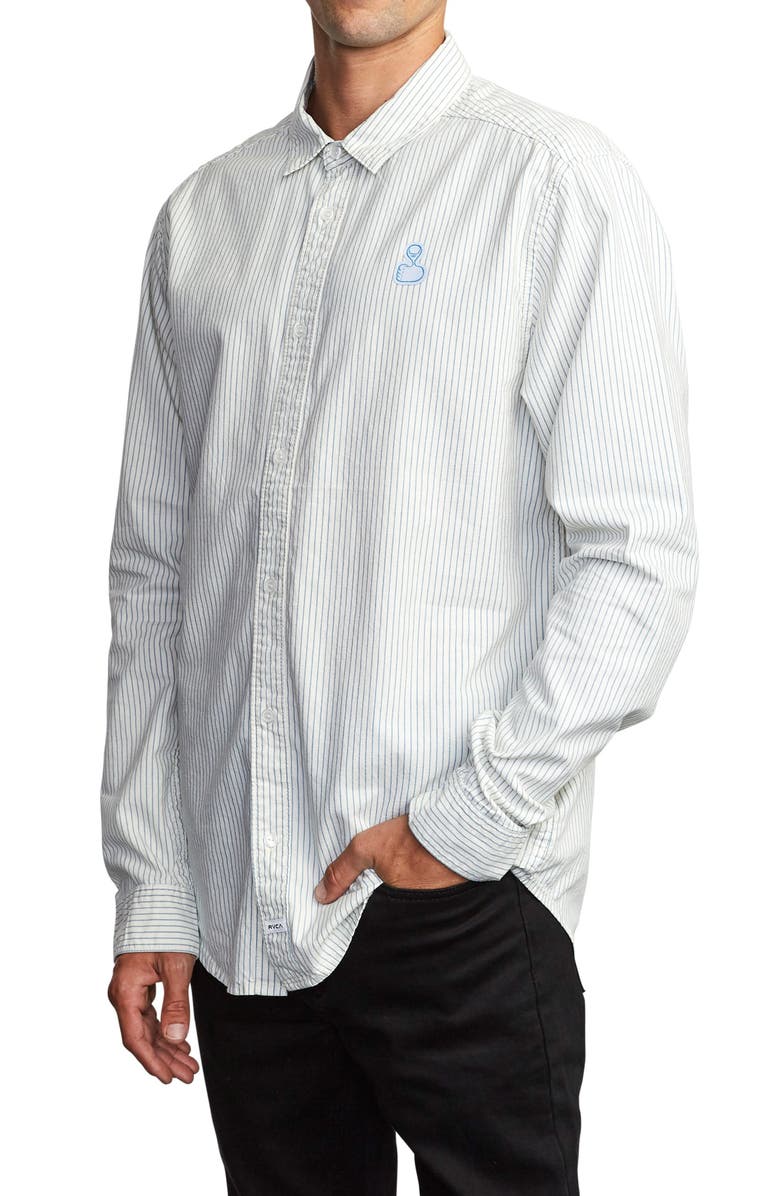 RVCA Hi-Grade Pinstripe Button-Up Shirt, Alternate, color, 