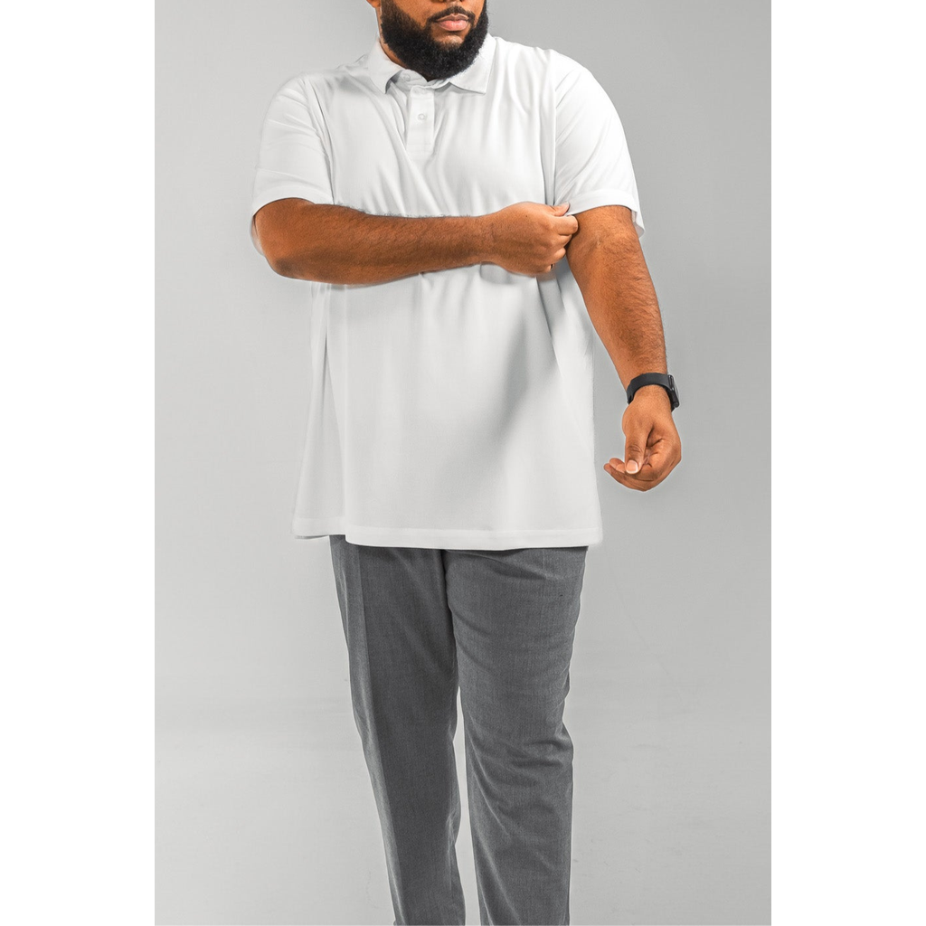 Regent Row Big And Tall Commuter Shirt Tech Polo In White