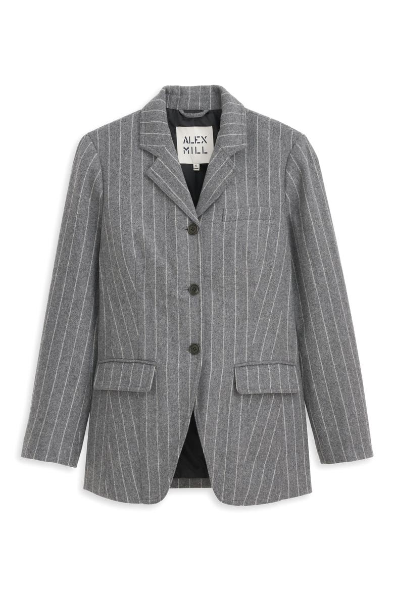 Chalkstripe Wool Blazer, Alternate, color, CHARCOAL CHALK STRIPE