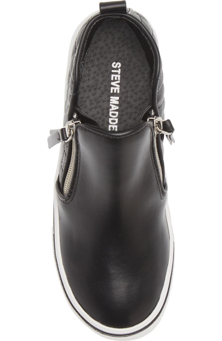 Steve Madden JVicey Quilted Zip Sneaker, Alternate, color, Black