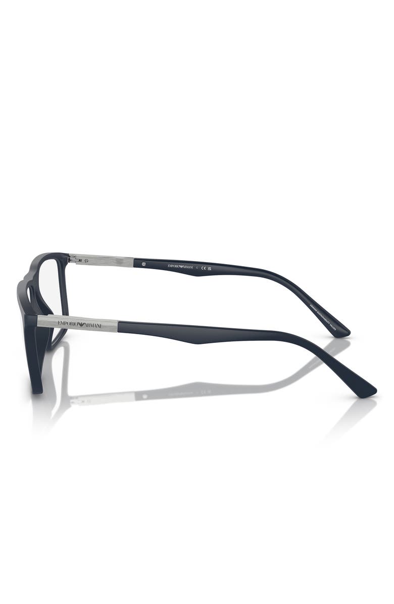 Emporio Armani 57mm Rectangle Optical Glasses, Alternate, color, Matte Blue / Demo Lens