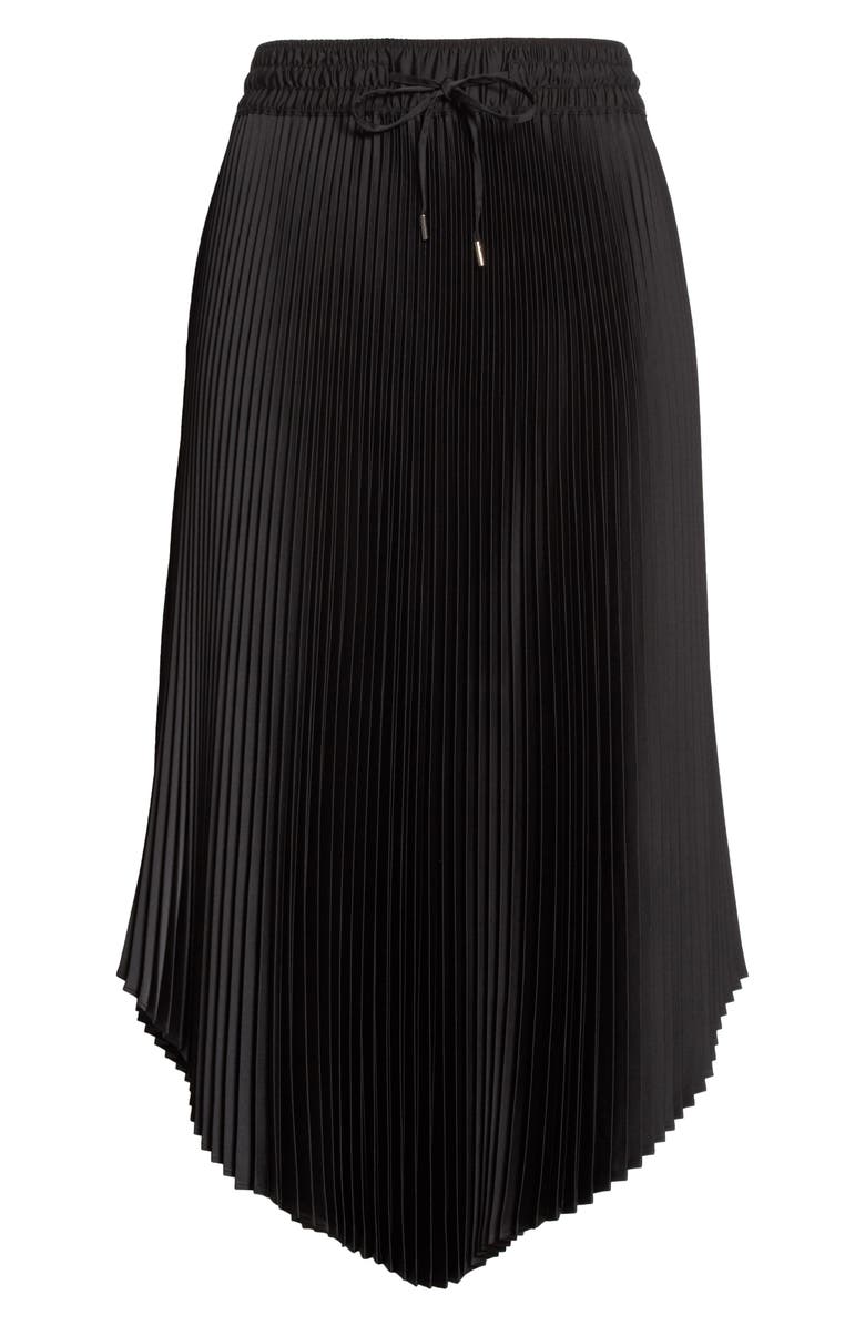 Club Monaco Pleated Scoop Hem Midi Skirt, Alternate, color, 