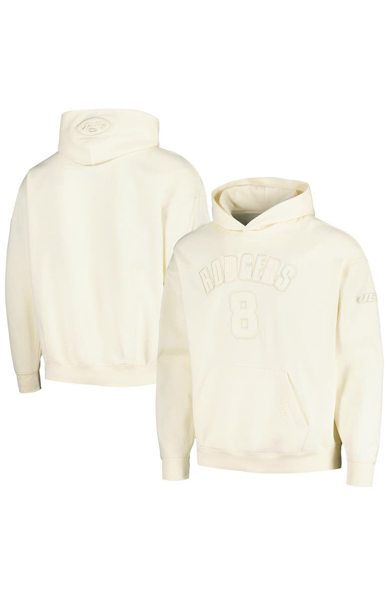 PRO STANDARD Men's Pro Standard Aaron Rodgers Cream New York Jets Player Name & Number Pullover Hoodie, Main, color, 