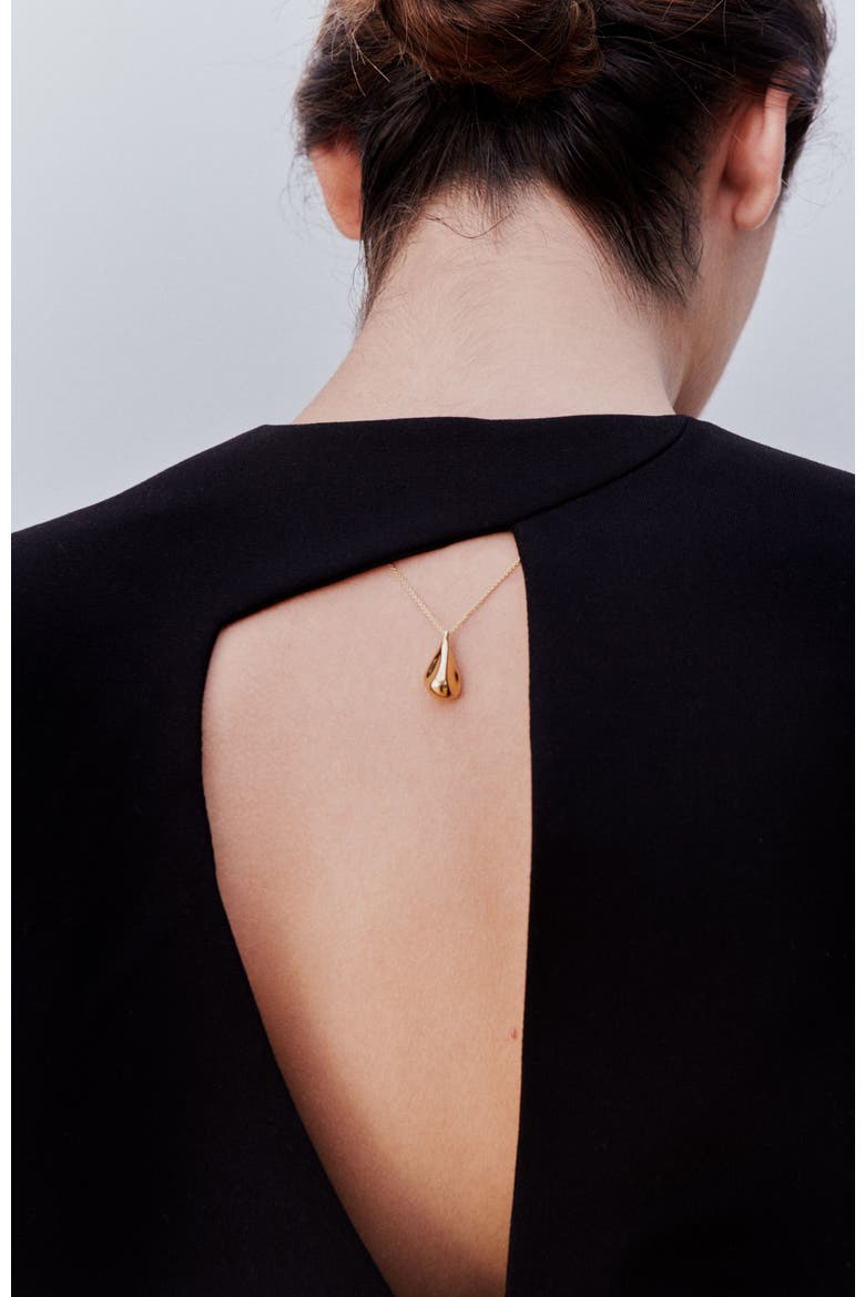 14kt Gold Vermeil Fluid Pebble Necklace, Alternate, color, Yellow Toned Gold