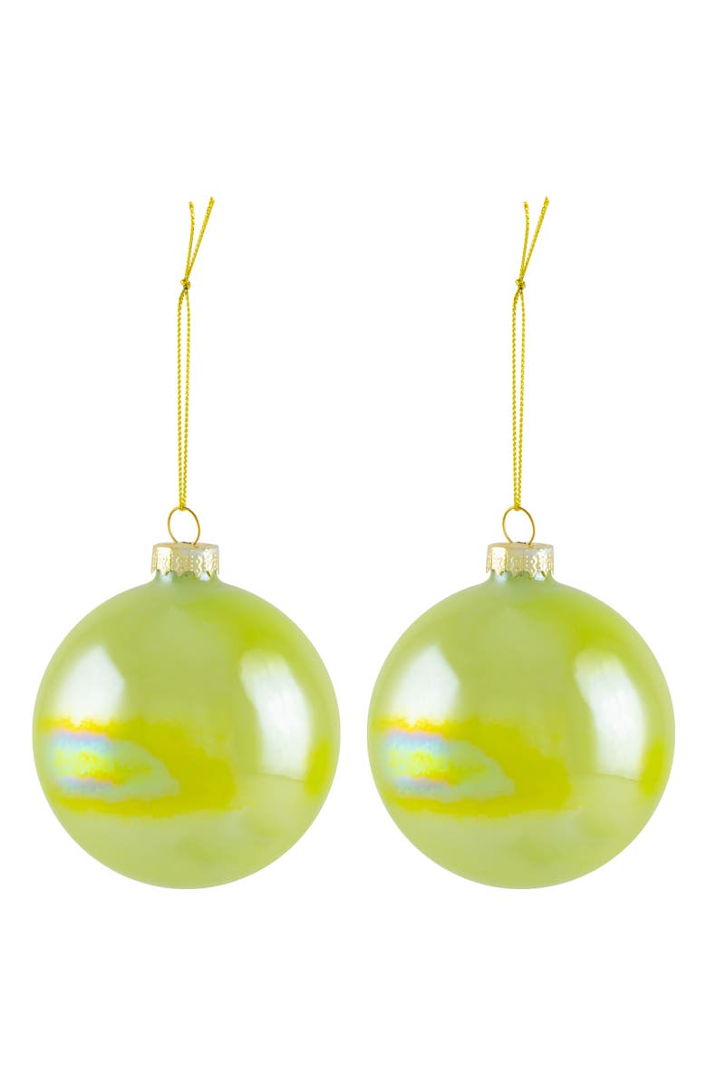 Northlight Shiny Glass Ball Christmas Ornaments - 3" (80mm) - Blue, Green and Teal  - 6ct, Alternate, color, Multi