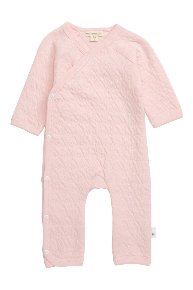 Burt's Bees Quilted Organic Cotton Romper, Main, color, BLOSSOM