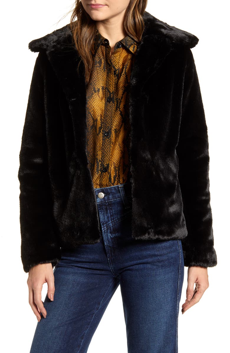 Via Spiga Crop Faux Fur Jacket, Main, color,