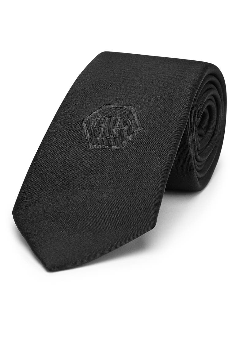 Thick Tie Hexagon Men, Main, color, black