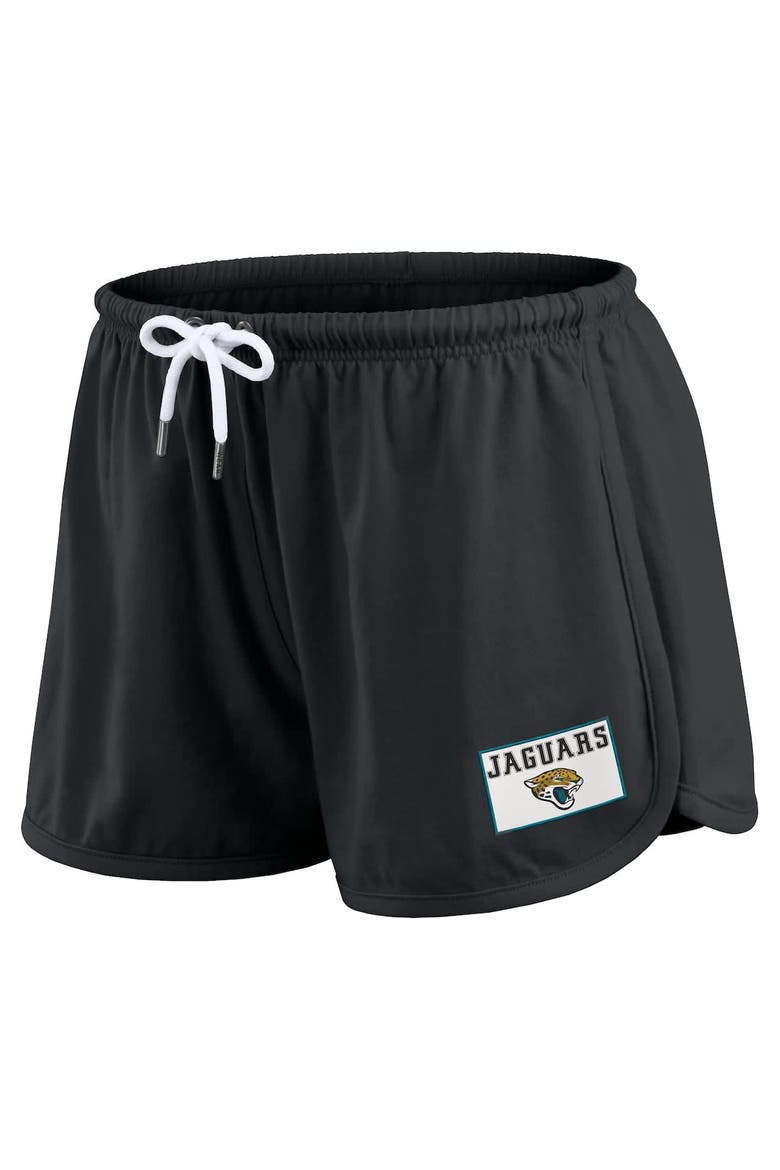 Women's WEAR by Erin Andrews Black Jacksonville Jaguars Heavy Rugby Jersey Long Sleeve T-Shirt & Shorts Lounge Set, Alternate, color, Black