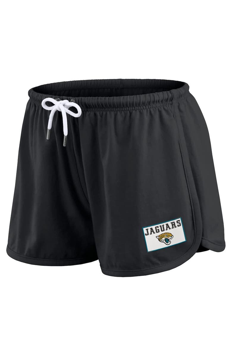 WEAR by Erin Andrews Women's WEAR by Erin Andrews Black Jacksonville Jaguars Heavy Rugby Jersey Long Sleeve T-Shirt & Shorts Lounge Set, Alternate, color, Black