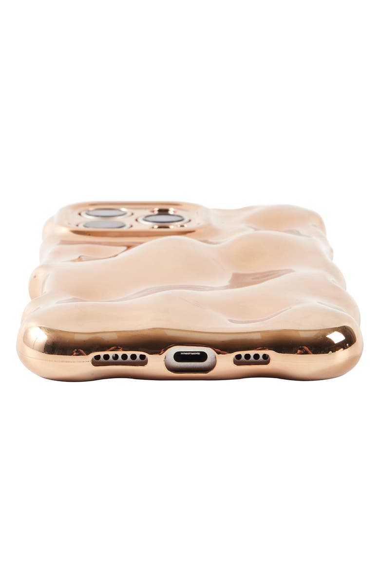 Auramma Glossy Gold Bubbles iPhone 16 Pro Case, Alternate, color, Gold