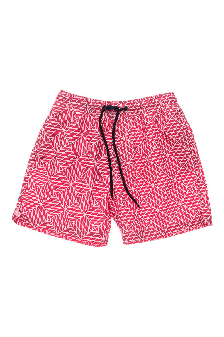 Kids' Nautical Knots Volley Board Shorts, Main, color, RED
