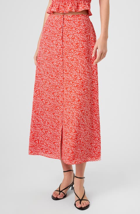 Agnes Ditsy Floral Crepe Midi Skirt
