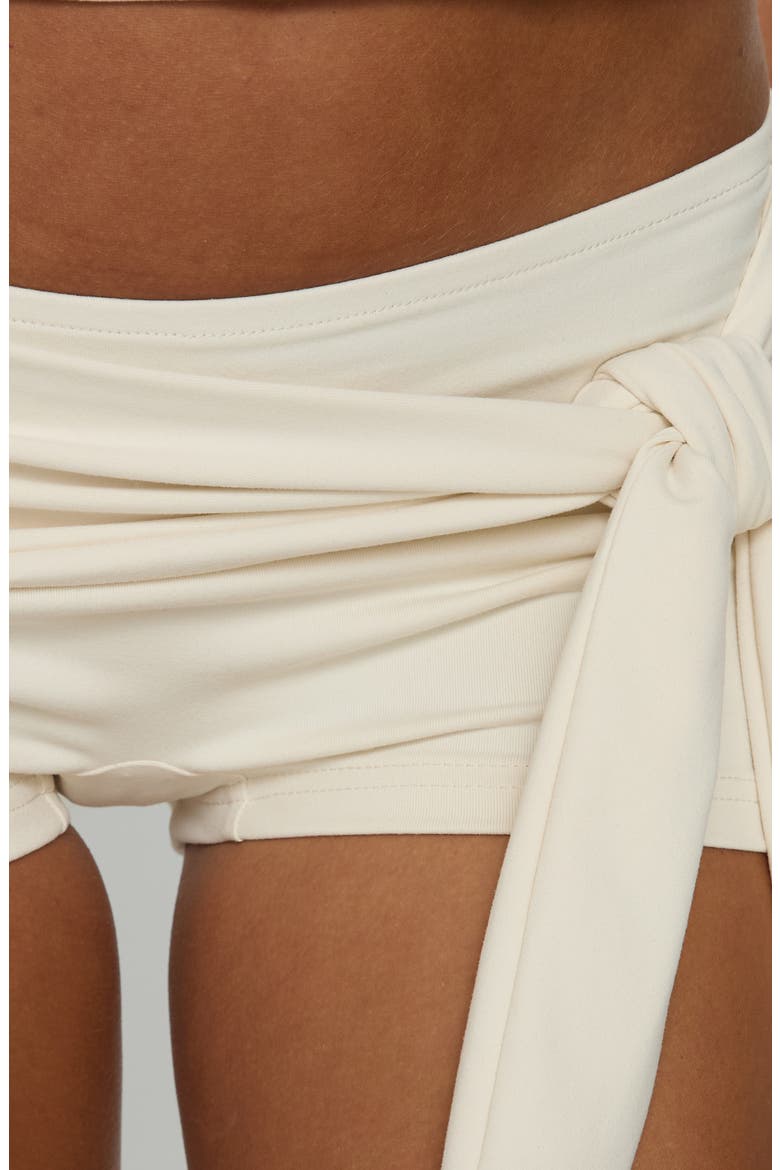 Daily Define Ruched Tie Side Micro Shorts, Alternate, color, WHITE