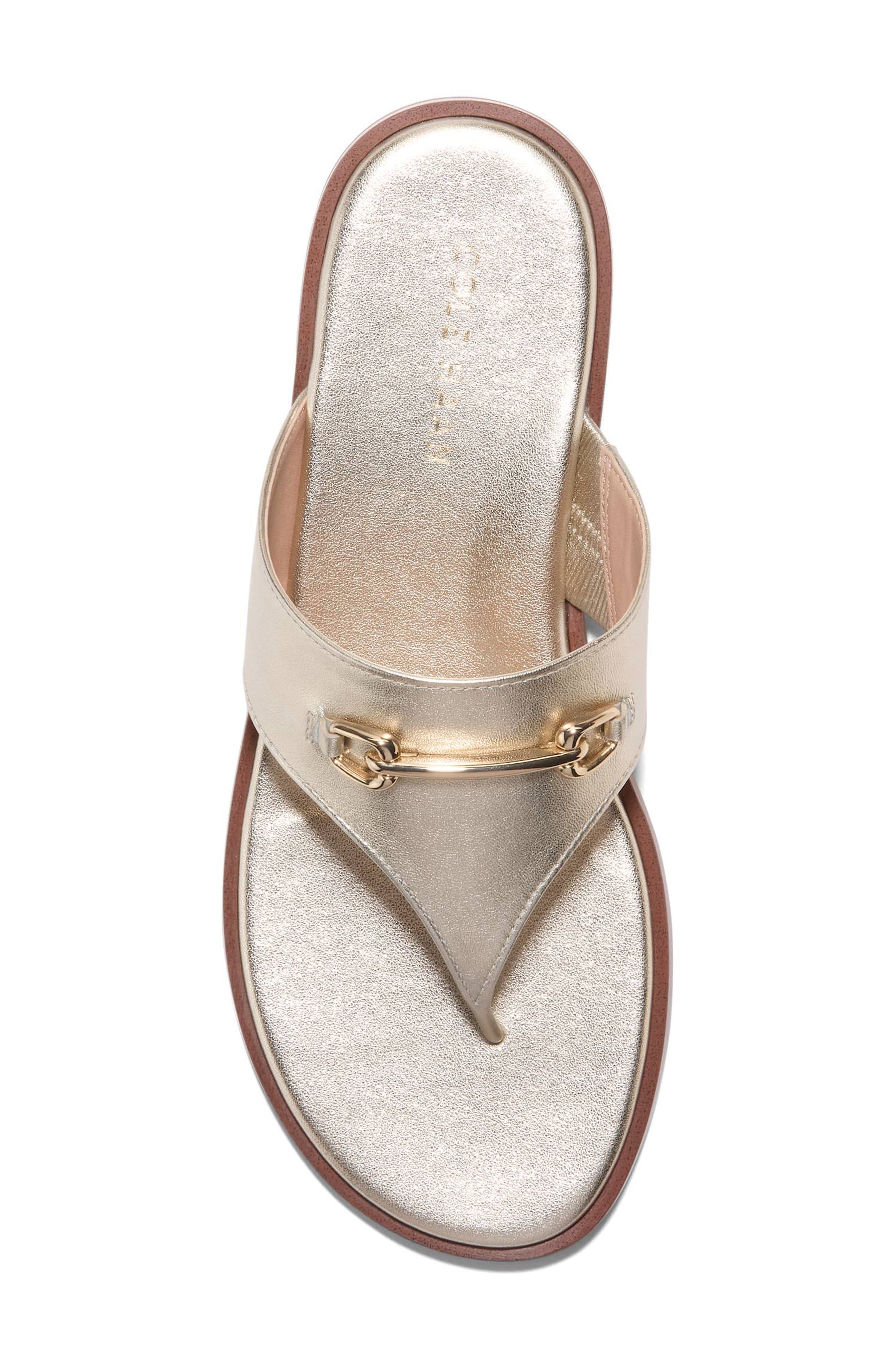 Flynn Thong Sandal, Alternate, color, SOFT GOLD METALLIC LEATHER