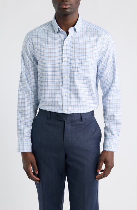 Ovation Check Non-Iron Cotton Button-Up Shirt