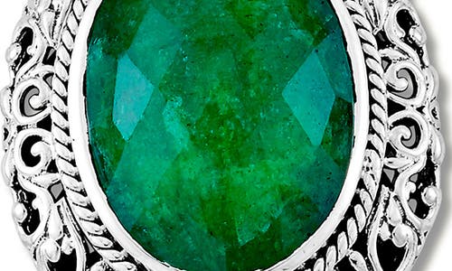 Samuel B. 18k & Silver 4.95 Ct. Tw. Emerald Pendant In Green