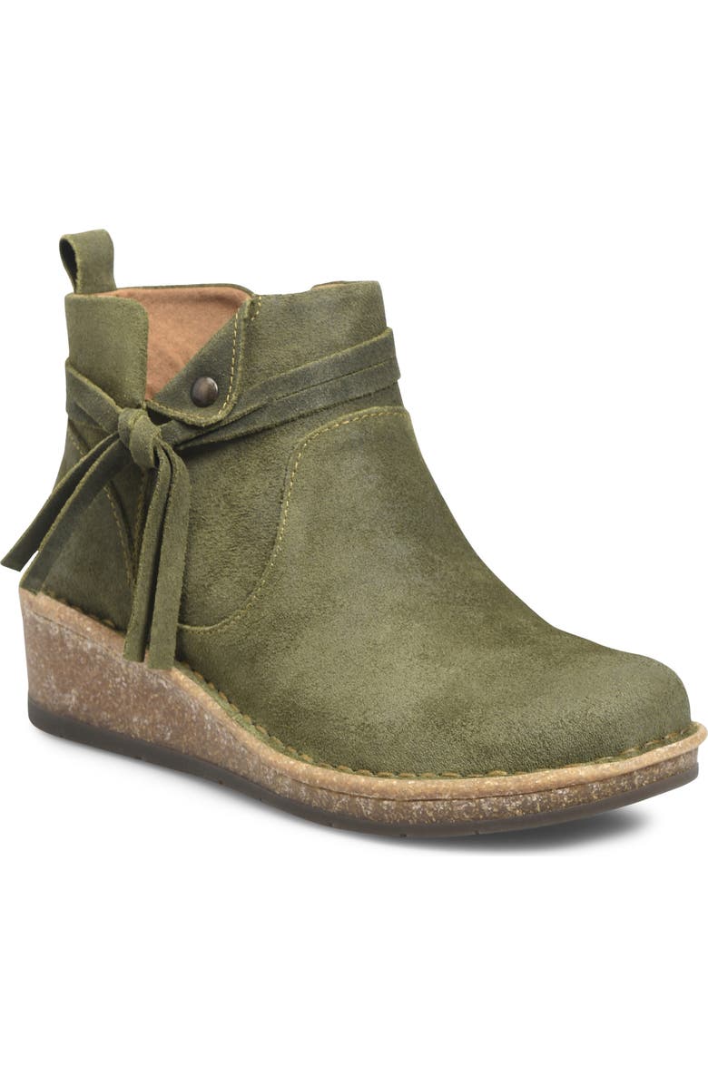 Børn Vaughn Distressed Suede Bootie, Main, color, Green Distressed Leather