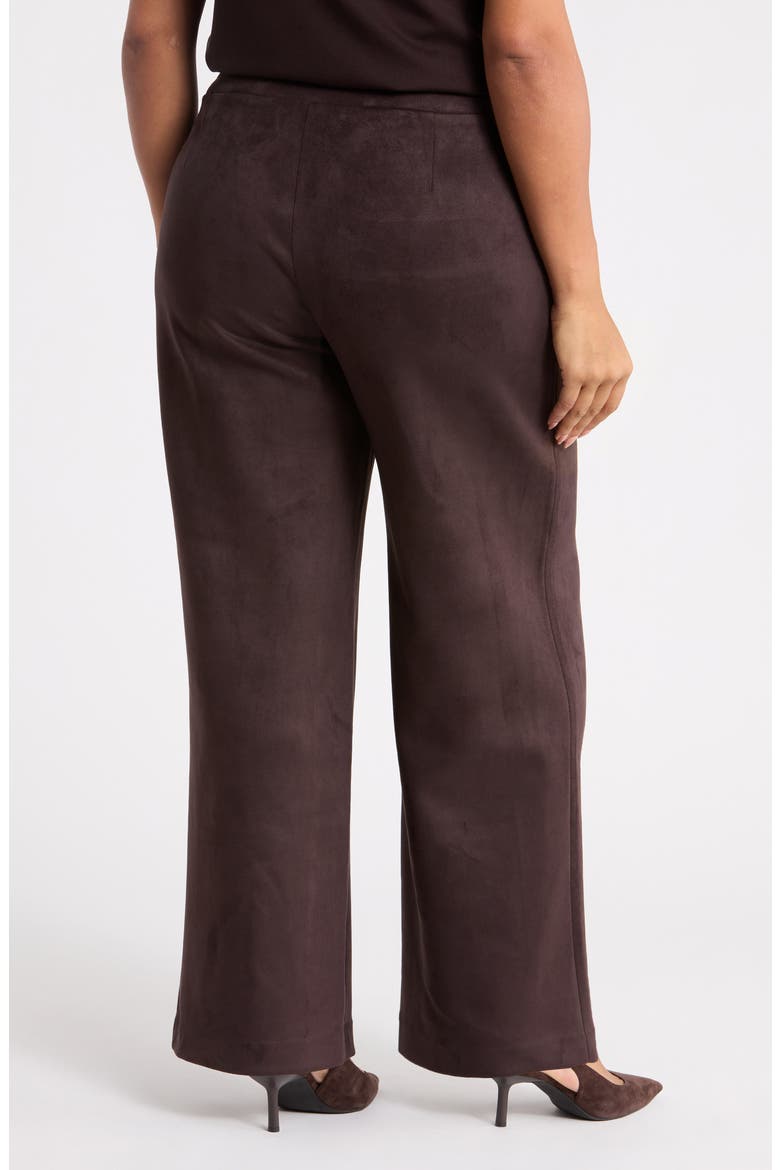 High Waist Faux Suede Wide Leg Pants, Alternate, color, DEEP MAHOGANY