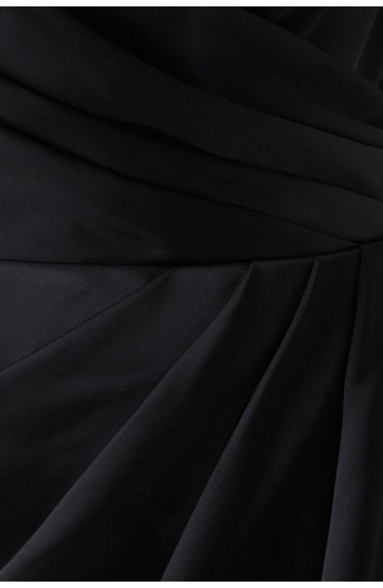 Coast Ruched Satin Bridesmaid Dress, Alternate, color, Black