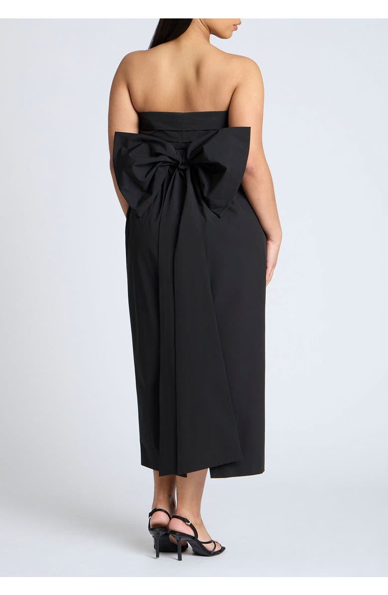 ELOQUII Pleated Bodice Bow Detail Dress, Alternate, color, Black Onyx