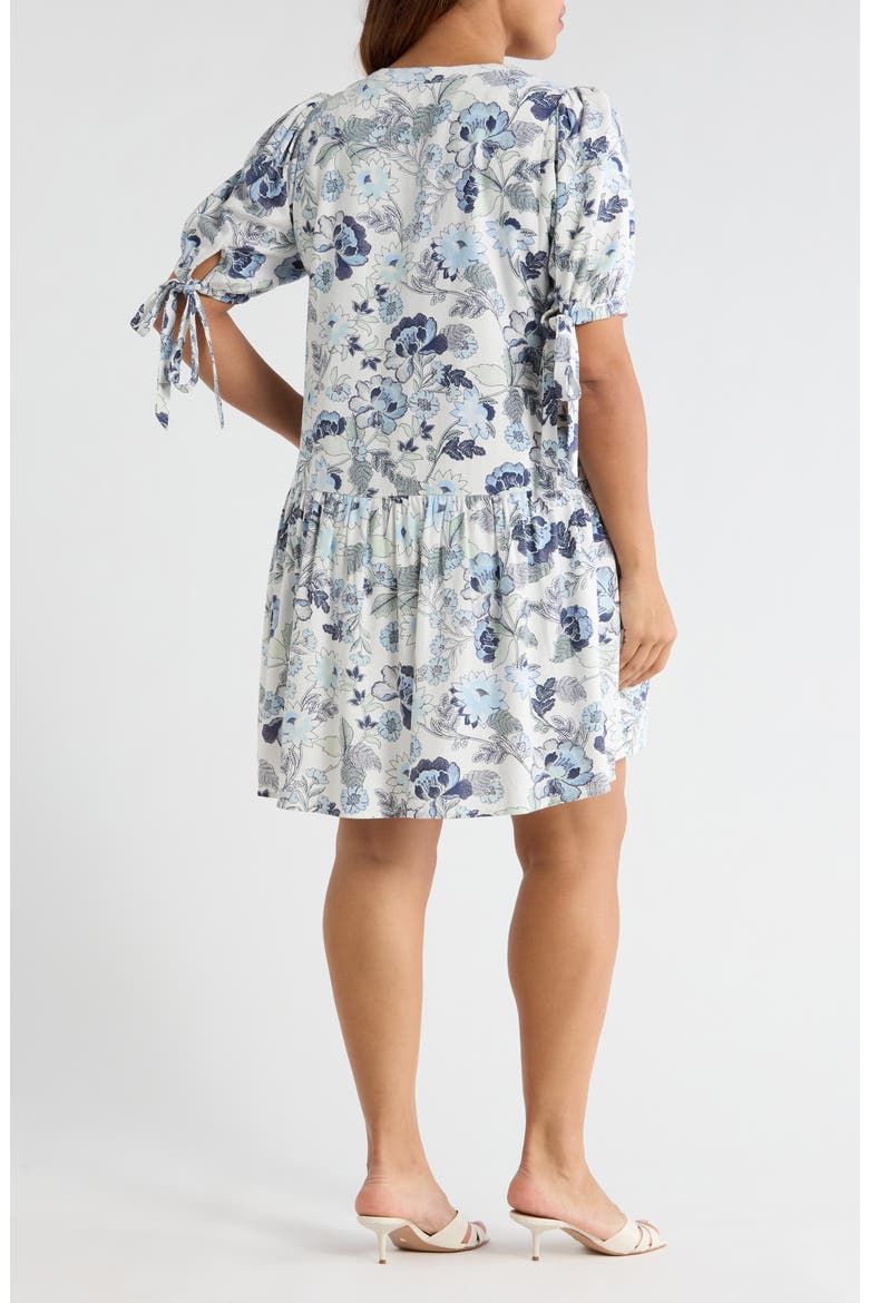Wrenley Floral Print Minidress, Alternate, color, WHITE-BLUES