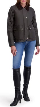 Kensie Water Resistant Waxed Cotton Barn Jacket