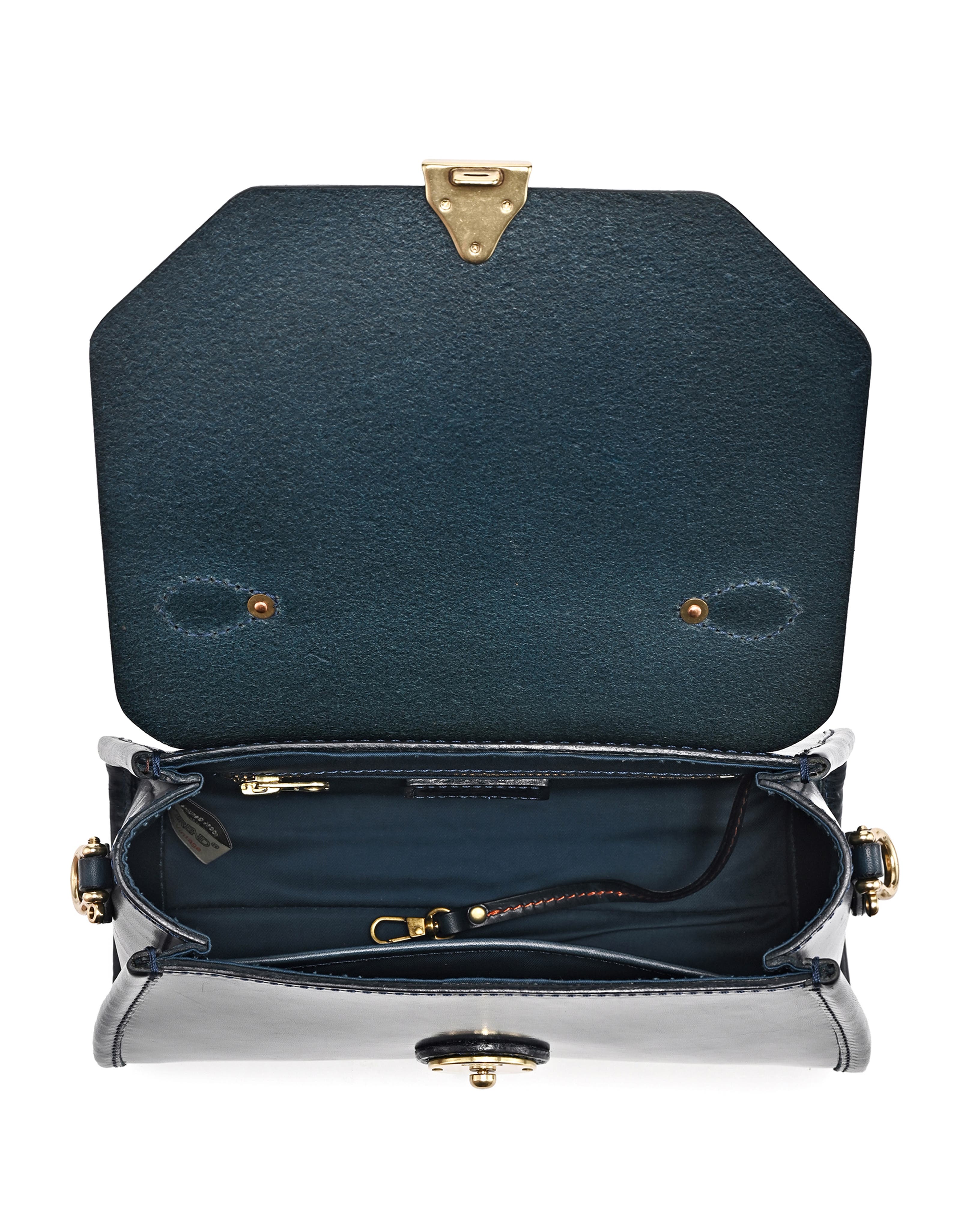 OLD TREND Laurel Genuine Leather Classic Everyday Satchel, Alternate, color, Navy
