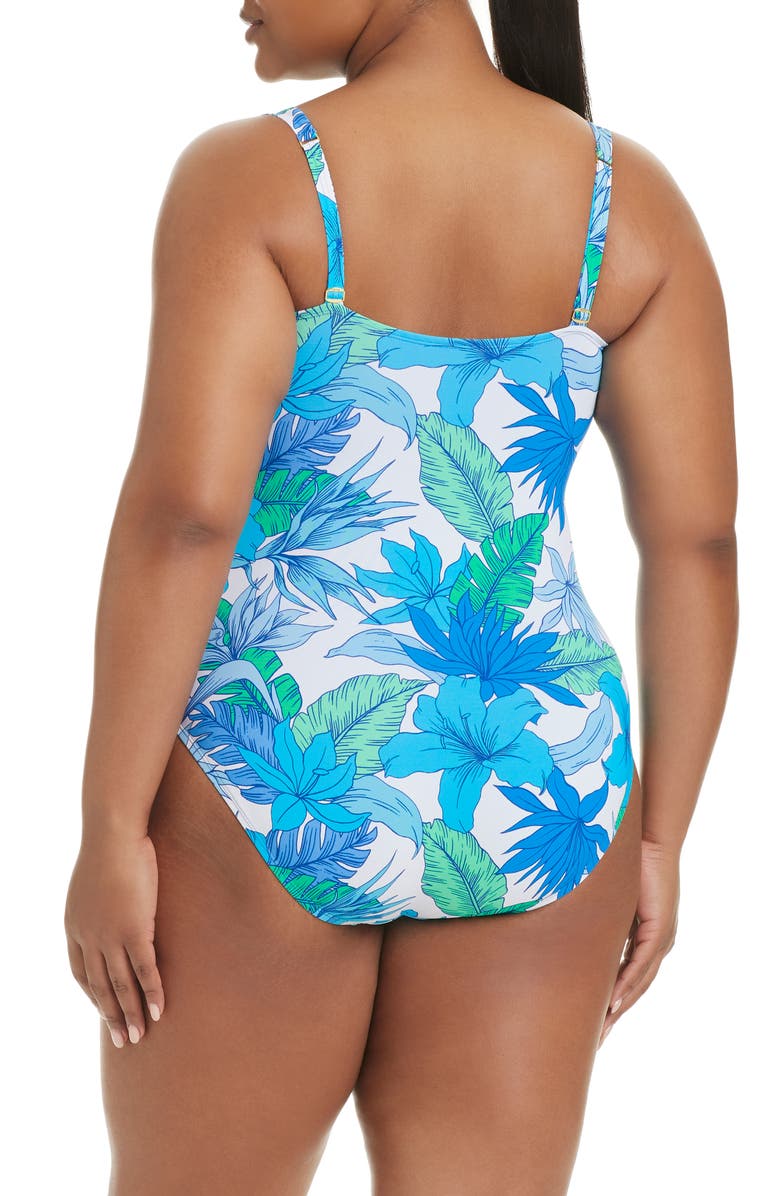 BLEU by Rod Beattie Mio Underwire Shirred One-Piece Swimsuit, Alternate, color, Cool
