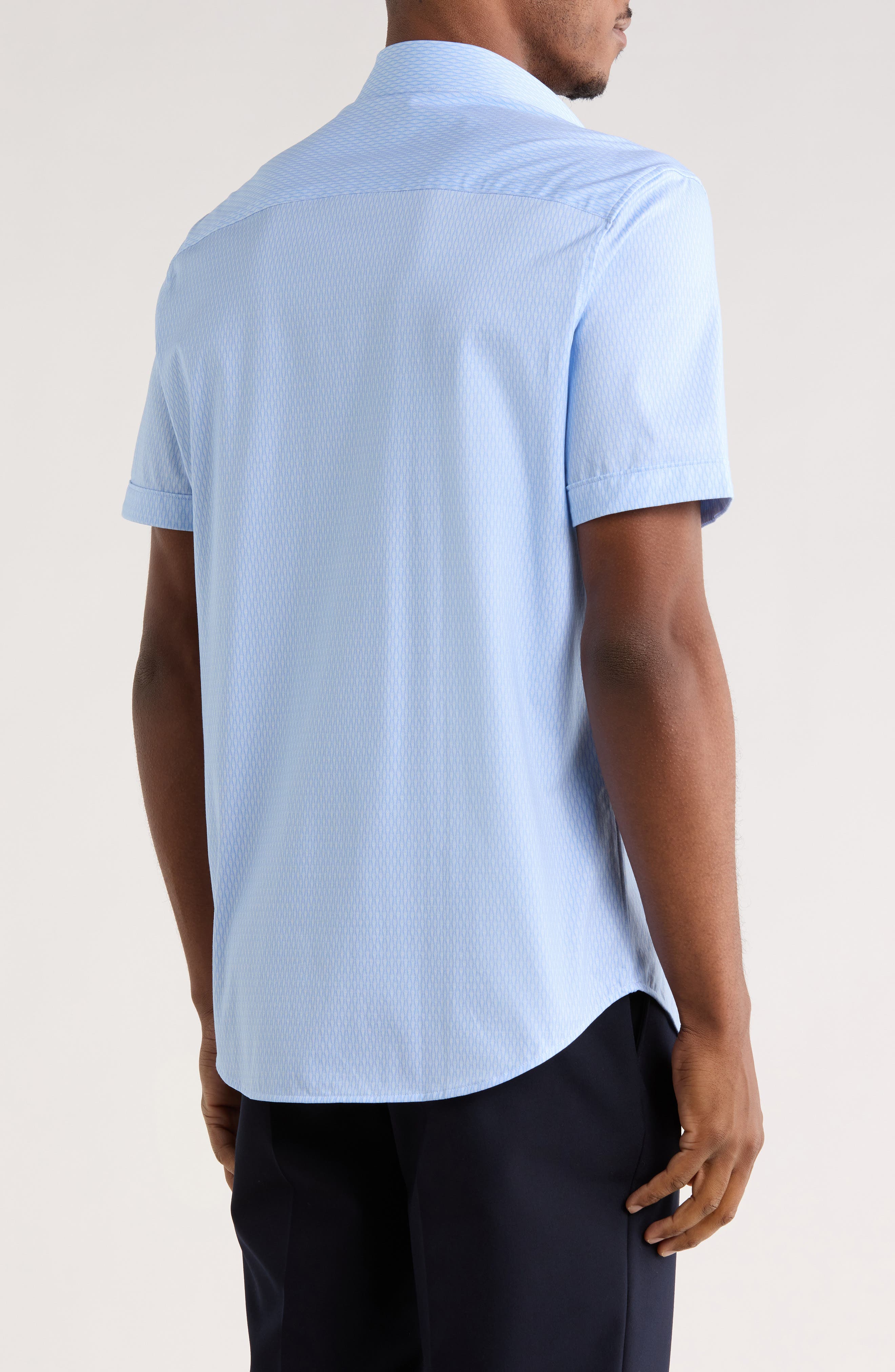 Short Sleeve Woven Button-Up Shirt - image 2