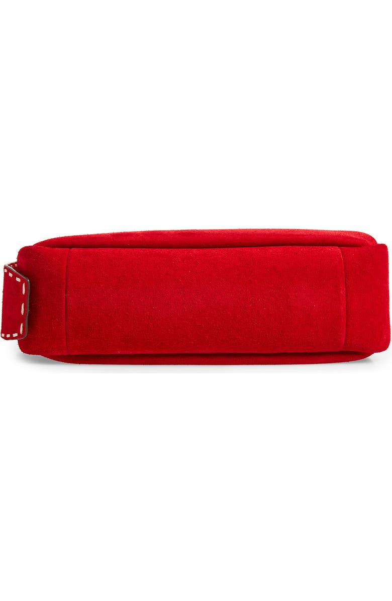 Tory Burch Romy Small Suede Shoulder Bag, Alternate, color, Red