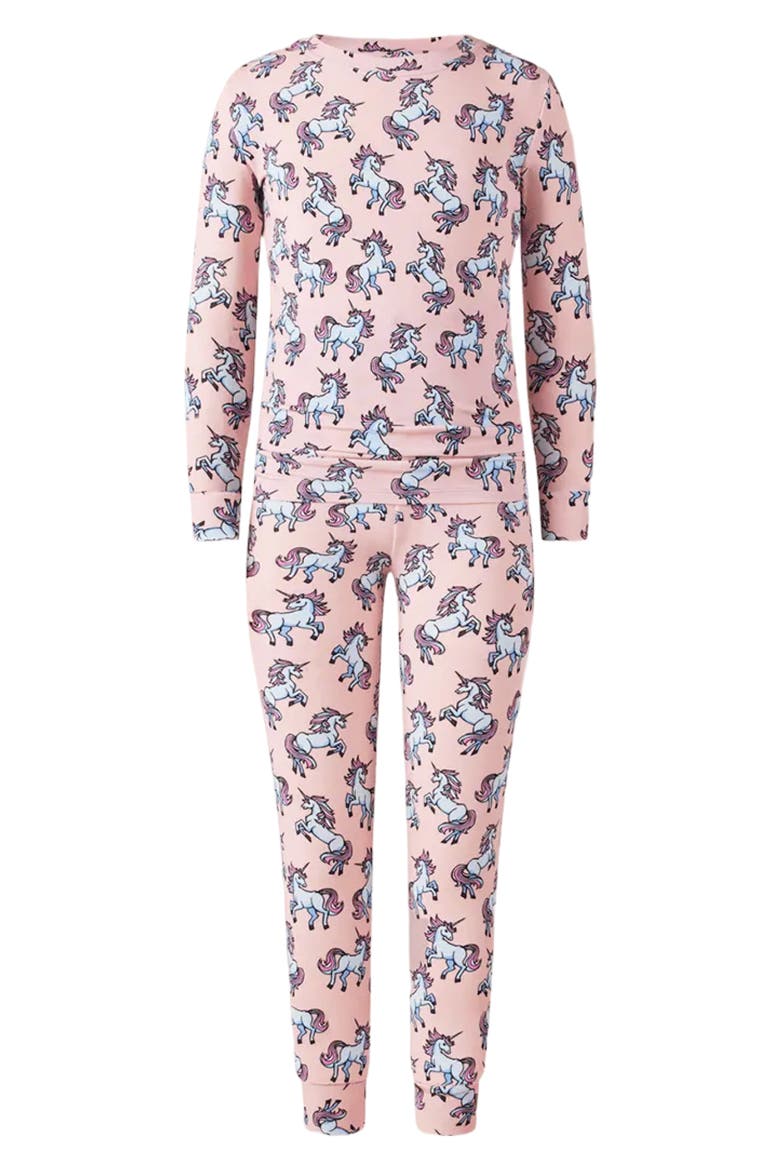 Kids' Print Fitted Two-Piece Pajamas, Main, color, SPARKLE THE UNICORN