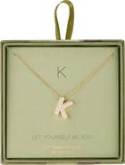 Leith Pavé Cubic Zirconia Initial Pendant Necklace