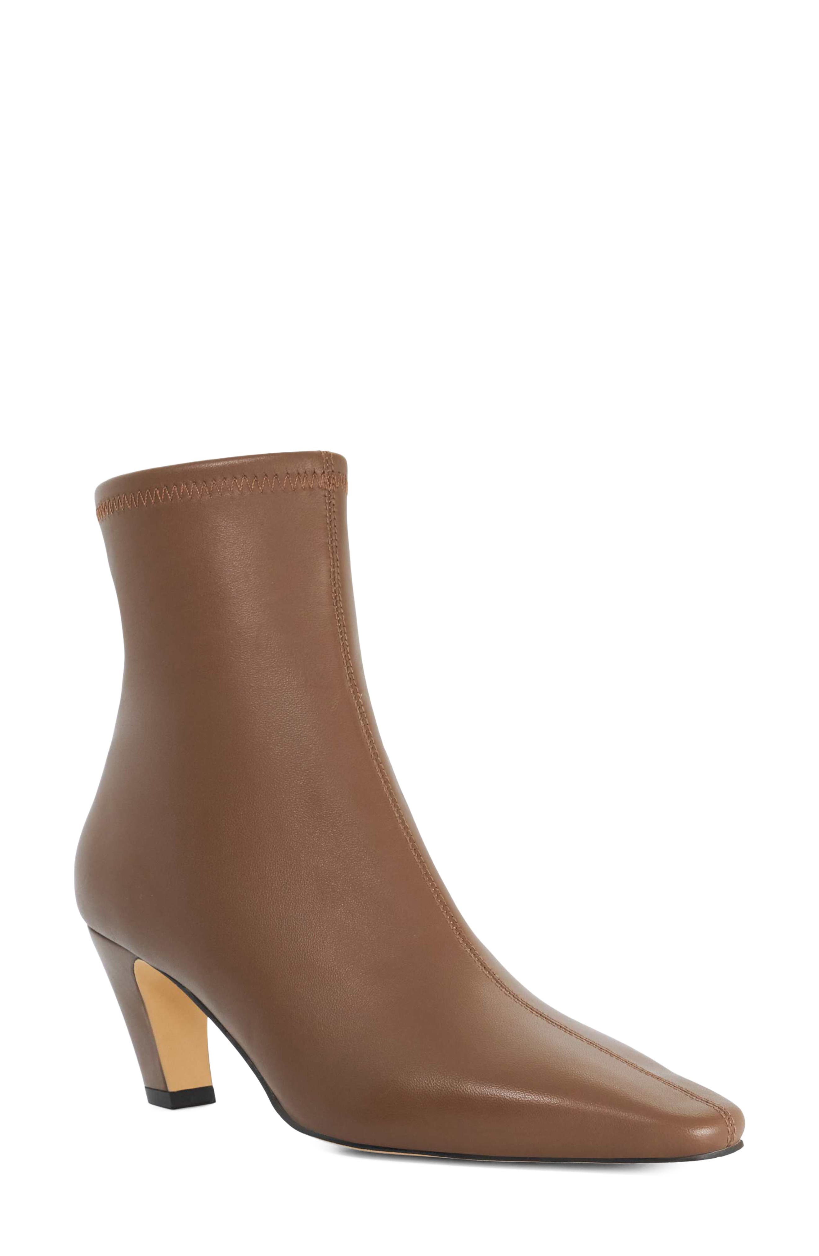 Oysterr Leather Bootie, Main, color, CHOCOLATE