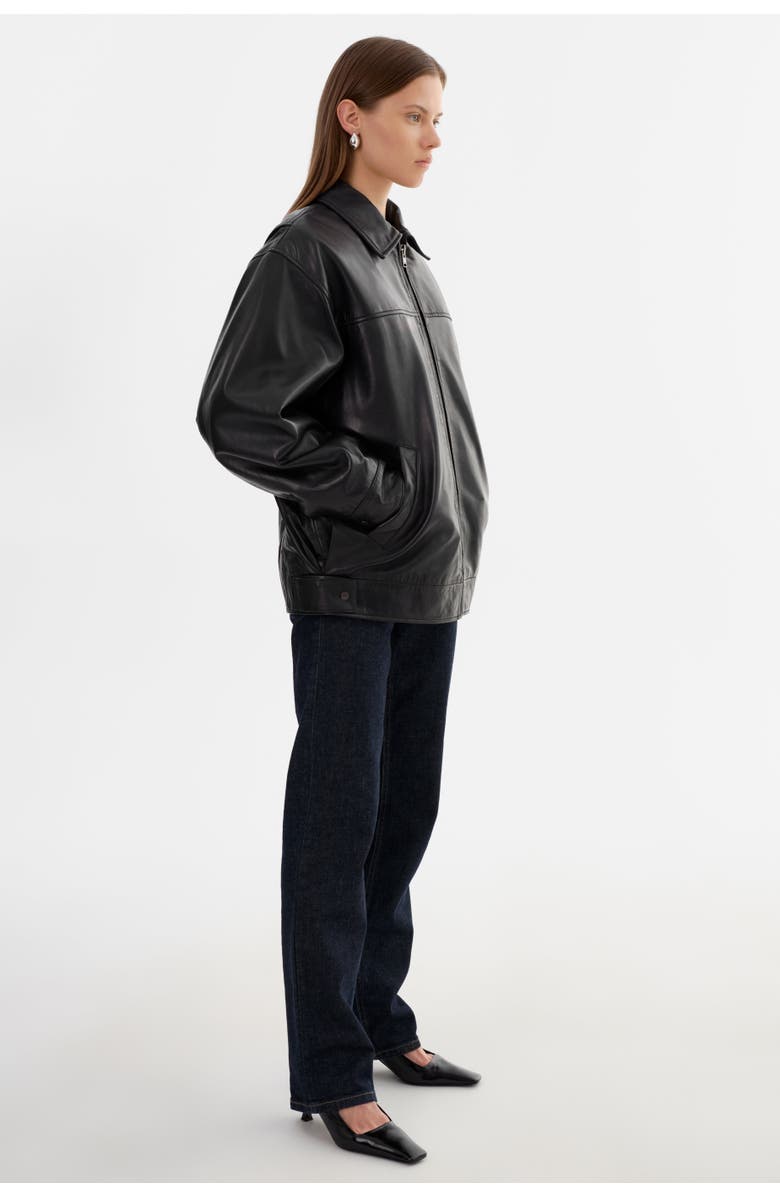 LAMARQUE THEIA | Leather Bomber Jacket, Alternate, color, Black