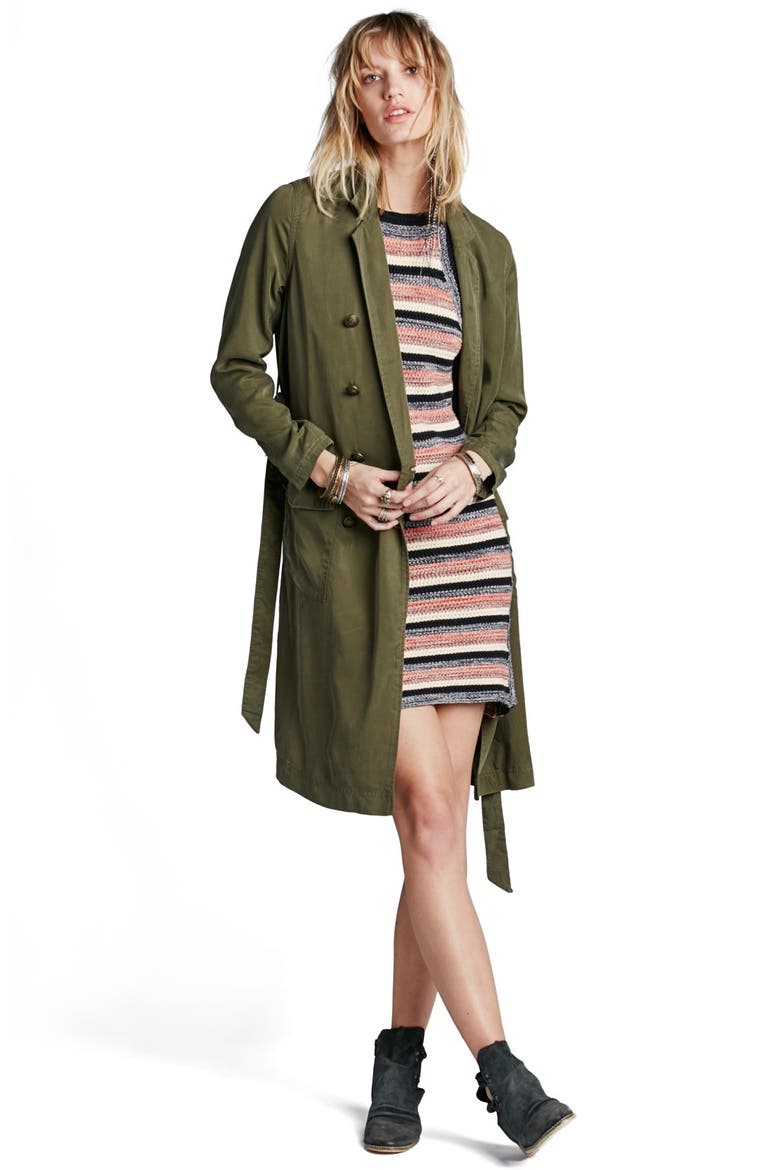 Military Duster Jacket, Alternate, color, DARK GREEN