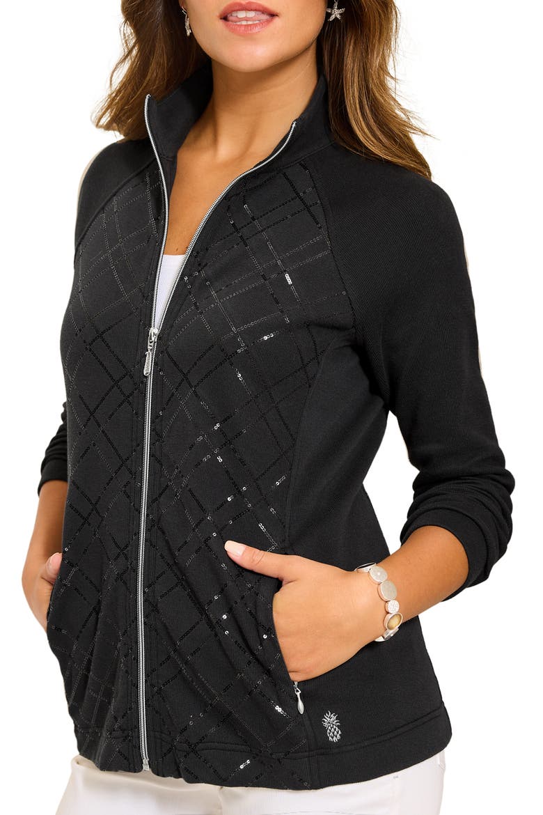 Aruba Diamond Sequin Jacket, Main, color, BLACK