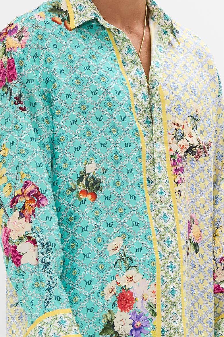 Long Sleeve Oversized Shirt Gardens Of Queluz, Alternate, color, Gardens Of Queluz