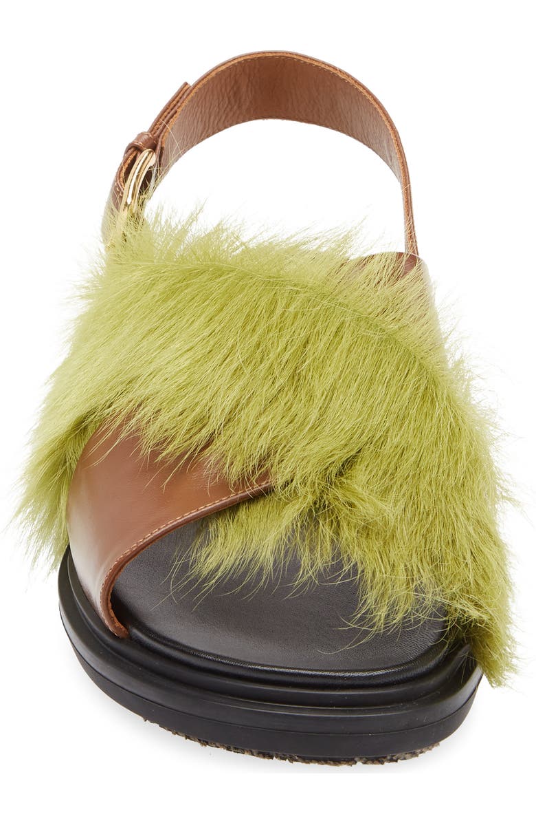 Marni Fussbett Furry Crisscross Slingback Sandal, Alternate, color, Green